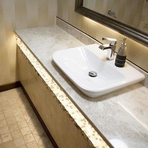 Blat Marmura Cappuccino Polisata, 250 x 65 x 3 cm imagine