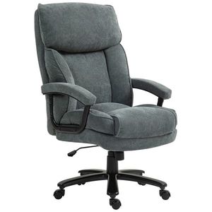 HOMCOM Scaun de Birou cu Spătar Înalt și Înălțime Reglabilă, 68, 5x79x117-125 cm, Gri | Aosom Romania imagine