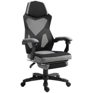 Vinsetto Scaun de Birou Ergonomic Reclinabil cu Suport Picioare Retractabil, Gri | Aosom Romania imagine