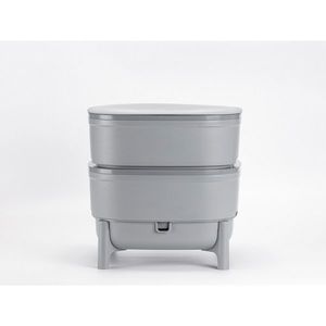 Recipient de compostare Plastia Economy, gri, 38 x38 x 38 cm imagine