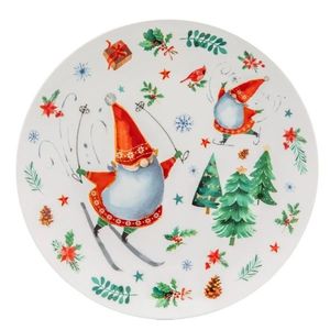 Farfurie de porțelan pentru desert Altom WinterGnomes 20 cm imagine