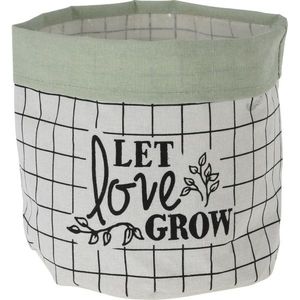 Mască de ghiveci din textil Let Love Grow, 20 x 18 cm, verde deschis imagine