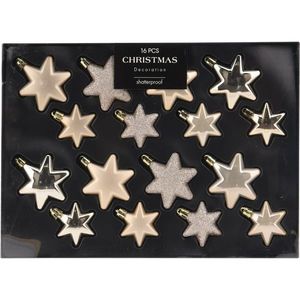Set de decorațiuni de Crăciun Star auriu, 16buc, auriu imagine