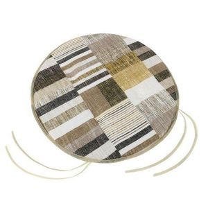Pernă de scaun Bellatex EMA rotundă și netedă Gresie maro-bej, 40 cm imagine