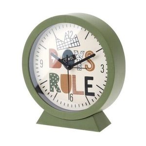 Ceas de masă pentru copii, Boys Rule, verde, diam. 15 cm imagine