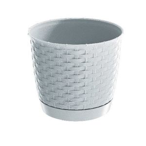 Ghiveci plastic Ratolla Round, alb, alb, 22 cm imagine