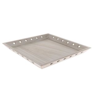 Tavă din lemn cu inimioare 25 x 25 x 3, 5 cm, alb imagine