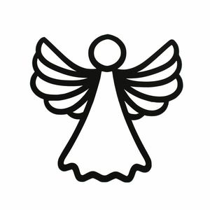 Decorațiuni de perete din lemn pentru CrăciunAngel silhouette negru, 35 x 35 cm imagine