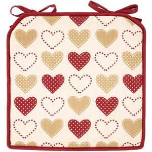 Pernă de scaun Home Elements motiv cu Inimi, 40 x 40 cm imagine