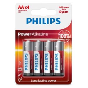 Baterii alcaline Philips AA 1, 5 V Power, 4 buc imagine
