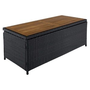 Cutie/banc de depozitare pentru grădină, negru/natural/crem, BEMUS imagine