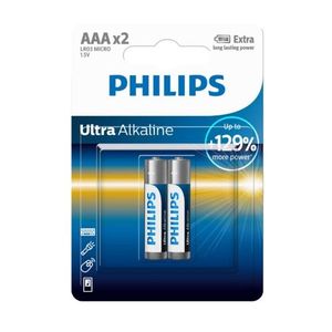 Baterii Philips AAA 1, 5 V Ultra Alkaline, 2 buc imagine