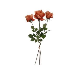 Floare artificială Trandafir portocaliu, 74 cm, 3buc imagine