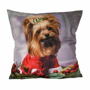 Față de pernă de Crăciun Yorkshire terrier, 40 x 40 cm imagine