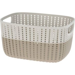Coș de plastic Duo, crem, 28, 6 x 21, 8 x 15, 1 cm, crem deschis imagine