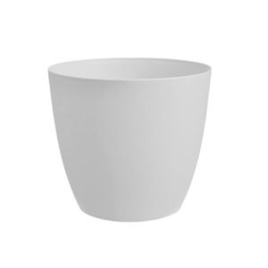 Ghiveci de flori Gardenico Ella alb mat, diametru25 cm, alb, diam. 25 cm imagine