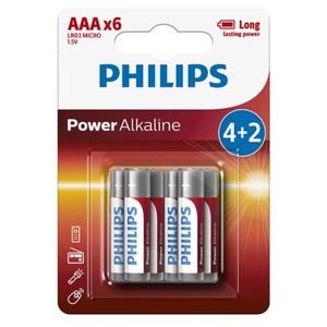 Baterii alcaline Philips AAA 1, 5 V Power, 4 + 2buc imagine