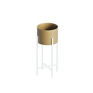 Suport metalic pentru flori GED-026-C Aurum, alb/dorat, alb imagine