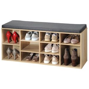 Suport pantofi cu scaun Kesper 15920, decorstejar, 103, 5 x 48 x 29, 5 cm, maro imagine