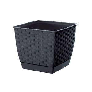 Jardinieră din plastic Ratolla Square, antracit, 19 x 15, 9 cm, antracit, 19 cm imagine