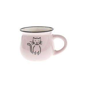Cană din ceramică Cat 370 ml, roz imagine