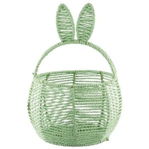 Altom Coș tricotat cu urechi rotunde, 18 x 18 x13/30 cm, verde, verde imagine
