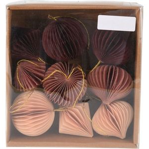 Set de ornamente din hârtie Ornaments roz, 6 cm, 9buc imagine