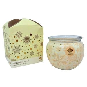 Lumânare Arome în sticlă și cutie de flori, Fulgde zăpadă, 90 g imagine