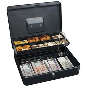Cutie pentru bani din oțel TS.015.CZK.FIX negru, 9, 5 x 31 x 25, 5 cm imagine