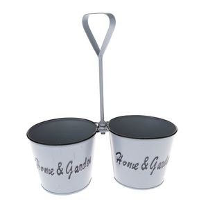 Mască pentru 2 ghivece Home and Garden, gri, 24 x 27 x 11, 5 cm imagine