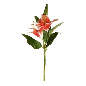 Floare artificială crin, două flori și boboc, în.42 cm imagine