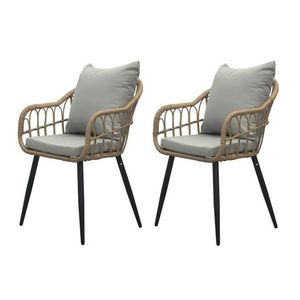 Autronic Set de scaune de grădină, 2 buc, metal, poly rattan, natural, AZ-F1406 NAT imagine