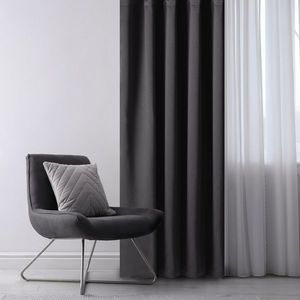 Restilo Draperie Blackout Oxford Pleat neagră, 140 x 245 cm, negru imagine