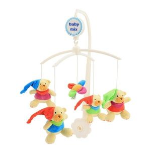 Baby Mix Carusel deasupra pătuțului Ursuleți depluș cu pălării , diametru 36 cm imagine