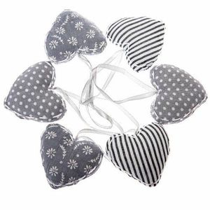 Set inimioare textile suspendabile, 6 buc., gri imagine