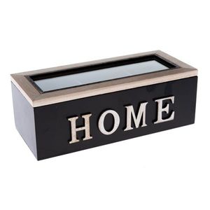 Cutie de lemn pentru plicuri de ceai HOME, 23 x 10 x 8 cm imagine