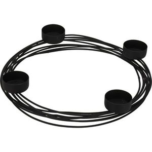 Suport din metal pentru lumânări tip pastilă Klement negru, 28, 5 x 3, 5 cm imagine