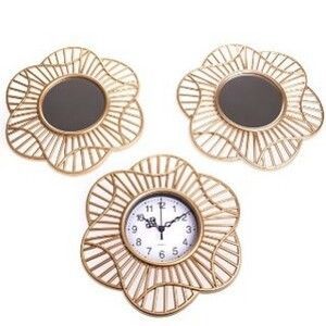 Ceas de perete Flower, diam. 25 cm, plastic, set 3 buc. imagine