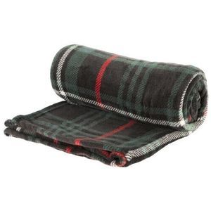Pătură fleece Carouri, negru, 130 x 150 cm imagine