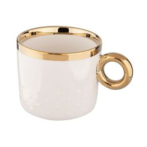 Cană de porțelan Altom Palazzo dots 350 ml, alb imagine