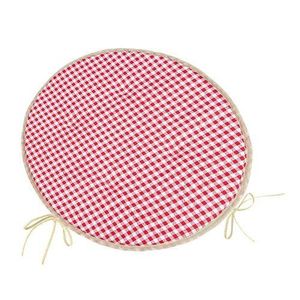 Pernă de scaun Bellatex Berta rotundă și netedăPătrățele roșu, diametru 40 cm imagine