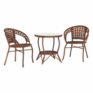 Set de grădină rattan 1+2, JARUB, maro imagine