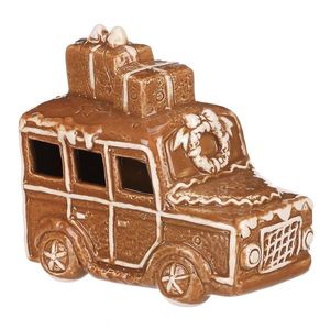 Decorațiune de Crăciun Mașină de turtă dulce culumini LED, ceramică, 13 cm imagine