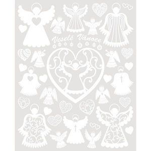 Autocolant e Crăciun pentru fereastră Angels, 33 x 50 cm imagine