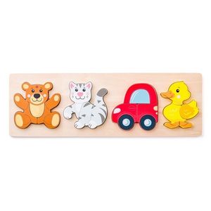 Woody Puzzle Baby pe carton, 4 motive imagine