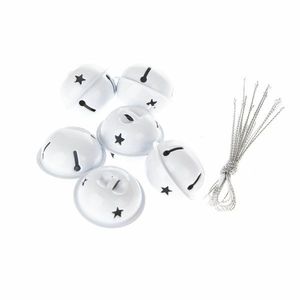 Set clopoței din metal cu steluțe 6 buc., alb imagine