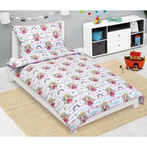 Lenjerie de pat din bumbac pentru copii BellatexJunior Princess roz, 140 x 200, 70 x 90 cm imagine