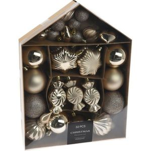 Set de decorațiuni de Crăciun Aur festive, 32 buc, auriu imagine