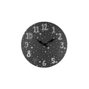 Ceas de perete pentru copii Stars, 33 cm, gri imagine