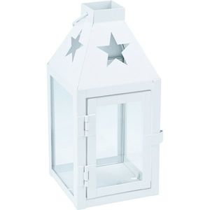 Felinar de metal Hey stea alb, 8 x 8 x 17 cm imagine